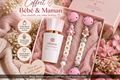 Coffret Bébé & Maman – Attache-tétine + Attache-doudou + Parfum